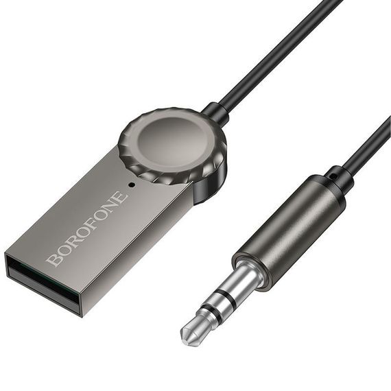 Bluetooth аудіо ресивер Borofone BC56 Peaceful (AUX 3.5mm+USB-A) Metal gray | Зображення 2