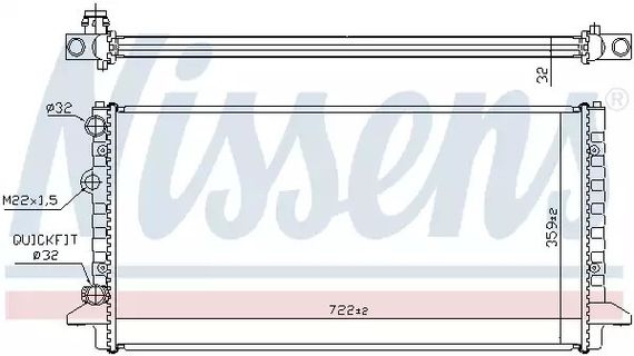 Радіатор охолодження двигуна VW PASSAT, NISSENS (65256)