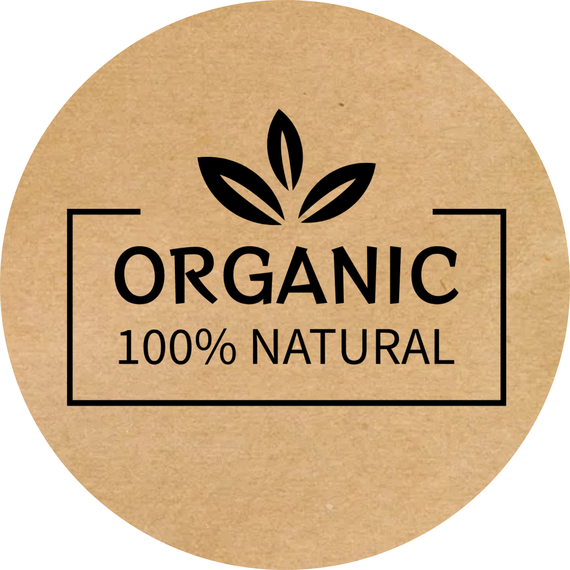 Этикетка круглая крафт "Organic 01", Диаметр 50 мм, 250 шт/рулон, Viskom