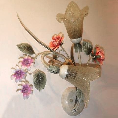 Бра настенное накладное флористика BKL-505W/2