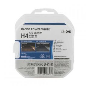 486802100 NARVA Лампа H4 12V 60/55W P43t (2 шт.) RANGE POWER WHITE (4500K)