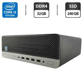 Комп'ютер HP ProDesk 600 G5 SFF / Intel Core i5-8400 (6 ядер по 2.8 - 4.0 GHz) / 32 GB DDR4 / 240 GB SSD / Intel UHD Graphics 630 б/в