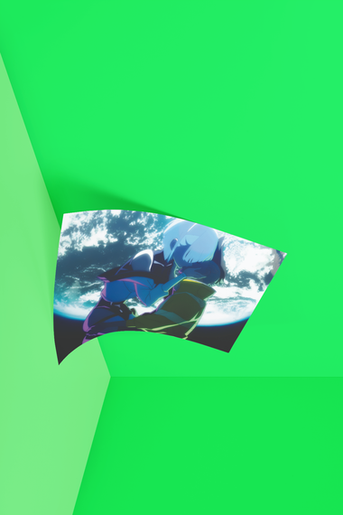 Плакат-постер з принтом Кавун Cyberpunk Edgerunners Кіберпанк Девід Мартінес Люсі, що біжать по краю, поцілунок на фоні A4 ПЛ000746(A4) | Зображення 1