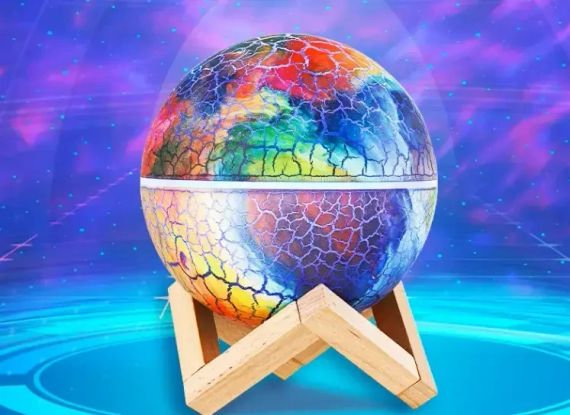 Проектор - ночник с колонкой и мелодиями для сна на поставке "Планета" k880 проектор звездного неба | Зображення 3