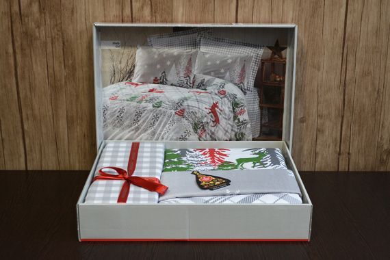 Комплект постільної білизни Cotton Box Ranforce 200×220 Holly Gri | Зображення 1