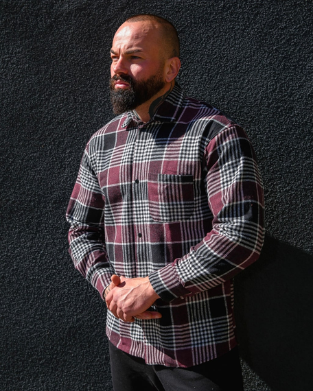 Сорочка тепла байка бордовий S L | Зображення 1