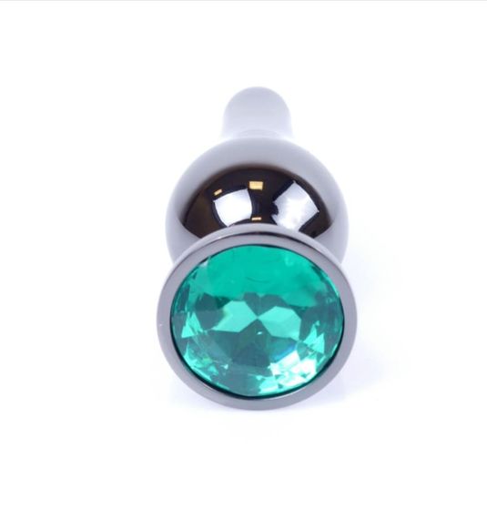Пробка Boys of Toys Jewellery Dark Silver BUTT PLUG 3см, 9.5см Зеленая | Зображення 2