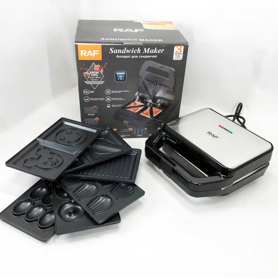 Компактна електрична вафельниця RAF, Сендвічниця мультипекар, Гриль для дому для шашлику OE-10 | Зображення 1