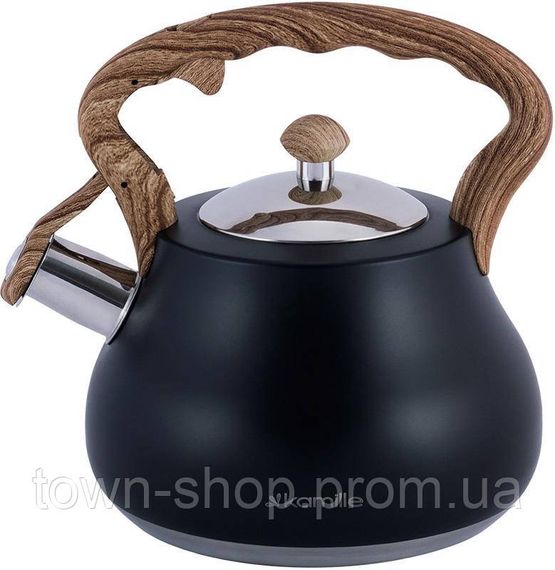 Чайник Kamille Whistling Kettle Black 2.7л из нержавеющей стали со свистком (черный) KM-1092