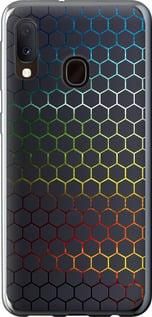Чехол на Samsung Galaxy A20e A202F Переливающиеся соты из пластика FCh_010212