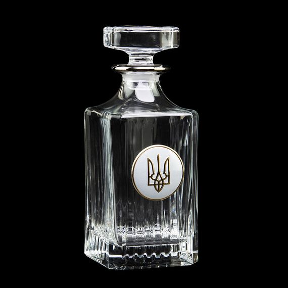 Набір для віскі "СЛУЖБА БЕЗПЕКИ" 4 келиха 360 мл, графін 750 мл, кришталь з платиною, зображення зі срібла з | Зображення 3