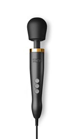 Преміальний вібромасажер DOXY Die Cast матово-чорний, з покриттям із 24-каратного золота