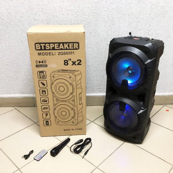 Bluetooth колонка-чемодан переносная, Блютуз колонка с динамичной подсветкой, Переносная блутуз колонка DI-28 | Зображення 1