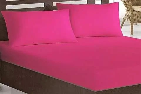 Рожеве Простирадло махрове на резинці з наволочками Anisa (220х240+30 см)