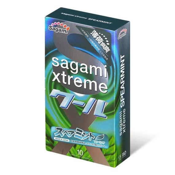 Презервативи латексні Sagami Xtreme Mint, з ароматом м'яти (ціна за упаковку, 10 штук) Sex Aura