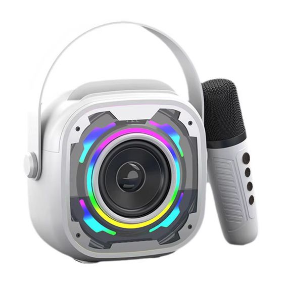 Bluetooth колонка V11 + 2 микрофона White