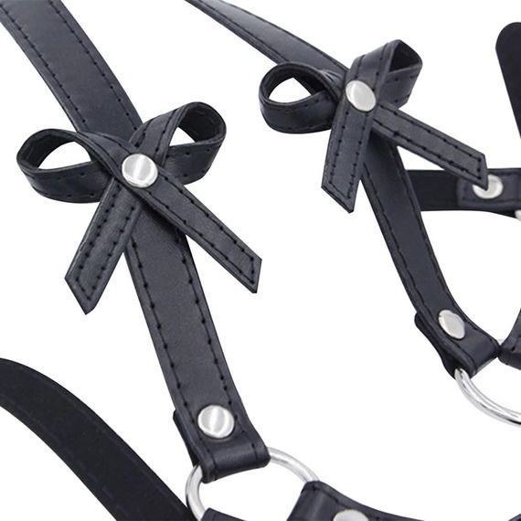 Еротична портупея-підв'язка із наручниками Black Desire Harness | Зображення 8