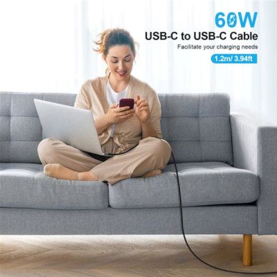Дата кабель USB-C to USB-C 1.8m USB 2.0 60W Choetech (XCC-1014-BK) | Зображення 5