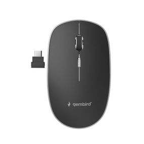 Бездротова оптична мишка, безшумна, TYPE-C, чорний колір Gembird MUSW-4BS-01