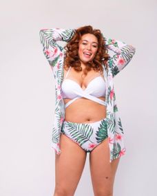 Роздільний купальник PLUS SIZE з тунікою в тропічному принті