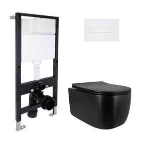 Готовое решение Qtap для ванной комнаты: подвесной унитаз Taurus Ultra Quiet 515x360x350 + комплект инсталляции Standard (линейная