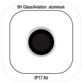 Захисне скло Metal Classic на камеру (у упак.) для Apple iPhone 17 Air (6.6") Чорний / Black Срібний / Silver
