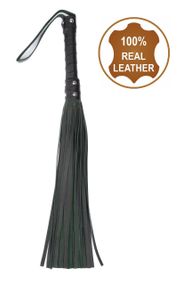 Флоггер из натуральной кожи Flirty Hard Leather - Green, BG-00032 sexstyle