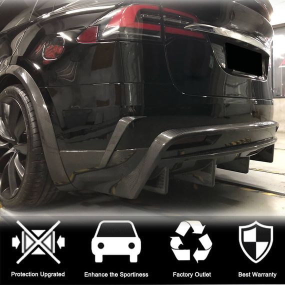 Диффузор заднего бампера Карбон V2 (2016-2020) для Tesla Model X 2015- гг | Зображення 2