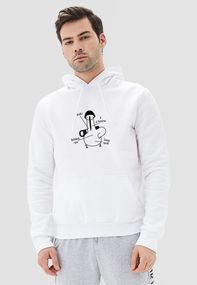 Худі чоловіче біле з принтом "Бойовий гусь", 2XL