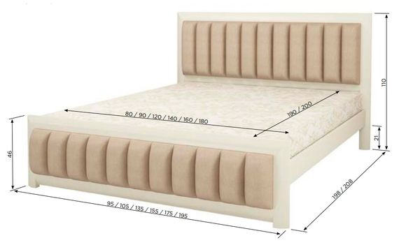 Двоспальне дерев'яне ліжко Mebigrand Барселона Б4 Яблуня/Аляска 93 (Сірий) 160х200 см (MBG-14109) | Зображення 2