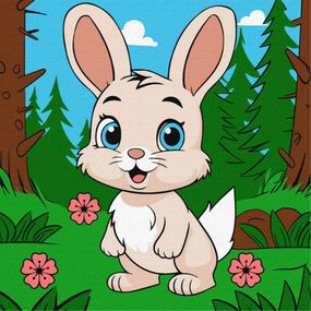 Картина по номерам "Волшебный зайчик" KHO6112 25х25 см