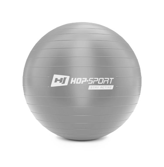 Фітбол Hop-Sport 45см сріблястий + насос 2020 | Зображення 6