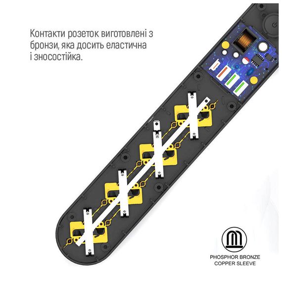 Мережевий фільтр живлення ColorWay CW-CHE44PDB, 4 розетки/4USB 2M (CW-CHE44PDB) | Зображення 9