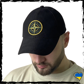 Кепка Stone Island. Кепка SI, Стон Айленд. Унісекс, чорна. Шапка 57-59р