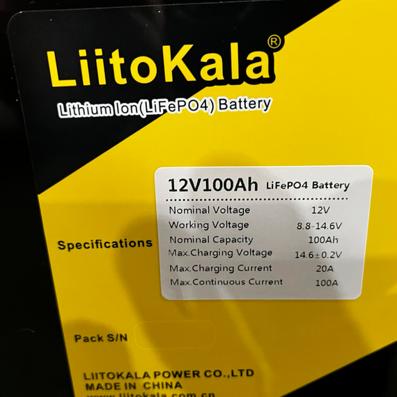 Акумулятор LiFePO4, LiitoKala, 12 В, 100 Ач, с LCD дисплеєм, BMS smart плата | Зображення 4