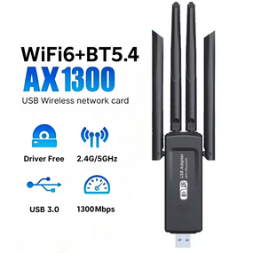 USB Wi-Fi адаптер AX1300BT Wi-Fi 6 Bluetooth 5.4 дводіапазонний