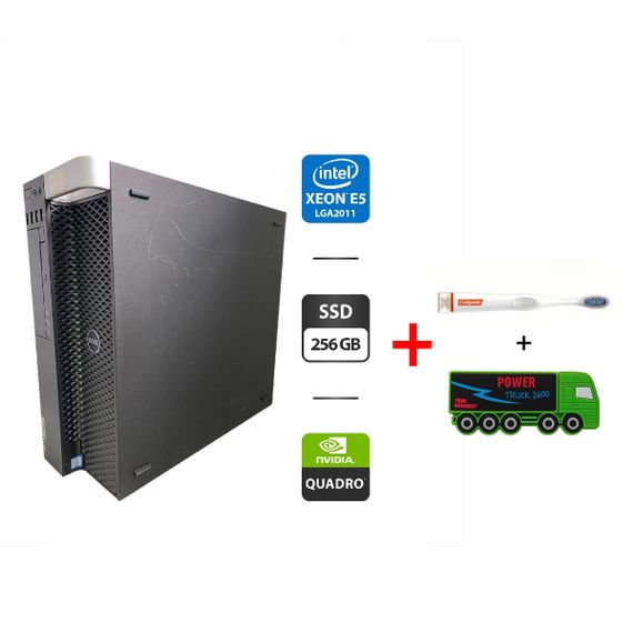 Робоча станція Dell Precision T5810 Tower / Intel Xeon E5-2683 v3 (14 (28) ядер по 2.0 - 3.0 GHz) / 32 GB DDR4 / 256 GB SSD / nVidia Quadro M2000, 4 GB GDDR5, 128-bit / DVD-ROM б/в + Подарунок Зубна щітка Colgate Connect M1 + Повербанк Power Truck