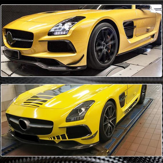 Накладка на передній бампер Lip (Карбон) для Mercedes SLS C197 2010-2014 рр | Зображення 3