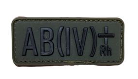 Шеврони  гумовий AB ( IV ) Rh + 10*3 см