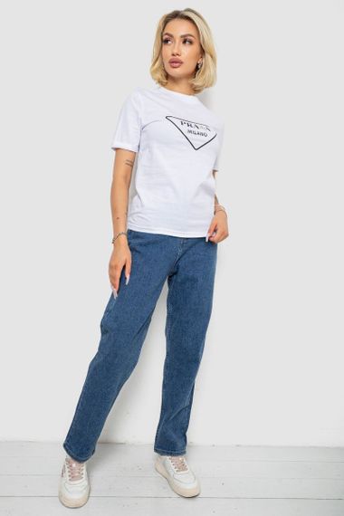 Футболка женская с принтом, цвет белый, 238R57485 | Зображення 1