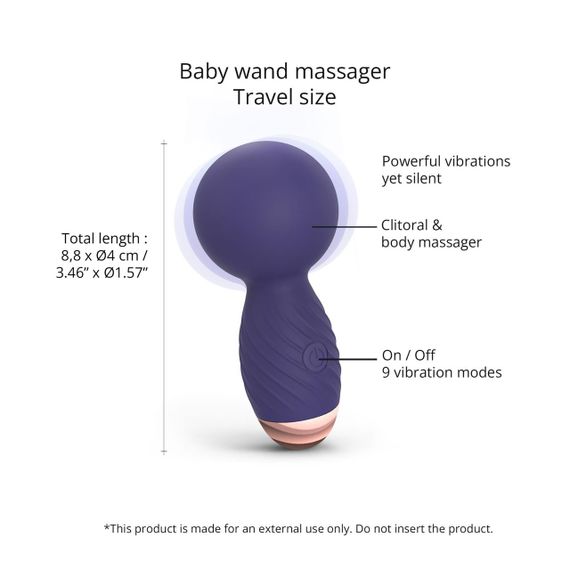 Міні вібромасажер Love To Love ITSY BITSY Indigo потужний водостійкий wand-масажер на акумуляторі | Зображення 2