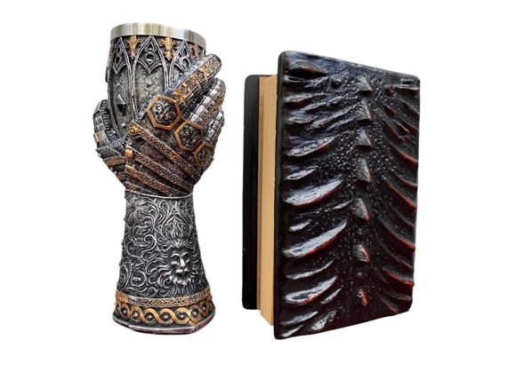 Подарунковий набір Келих 3D Рука з львом і Блокнот 3D «Жар Серця Дракона» | Зображення 1