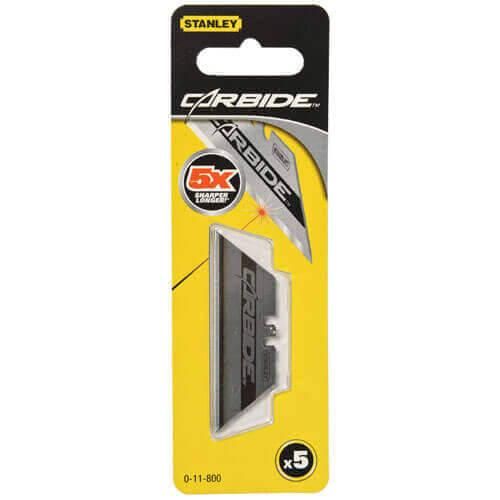 Леза запасні для оздоблювальних робіт, трапецеподібні Carbide, довжиною 62 мм, шириною 19 мм, товщиною 0.6 мм, 5 штук STANLEY | Зображення 3