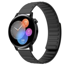 Силиконовый магнитный ремешок Primolux Magnet для часов Huawei Watch GT2 42mm / GT3 42mm - Black