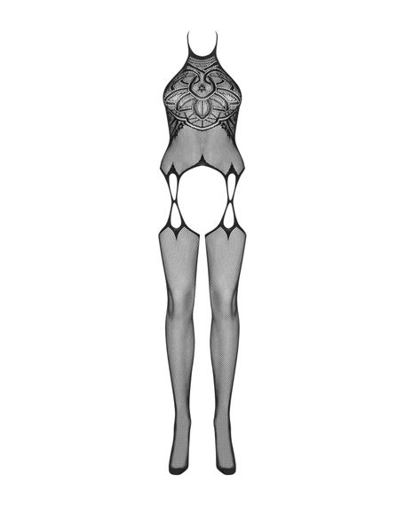Бодістокінг Obsessive Bodystocking G316 , квітковий декор, схрещені підв’язки, S/M/L | Зображення 4