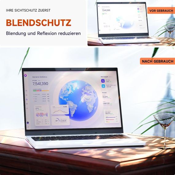 Магнітний захисний екран для ноутбука 16” 16:10, знімна плівка для конфіденційності з захистом від синього світла, антиблікова | Зображення 4
