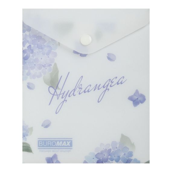 Папка-конверт А6 на кнопці DREAM ARABESKI світло-синя BM.3922-30 BUROMAX матовий напівпрозорий пластик (4823126809601)