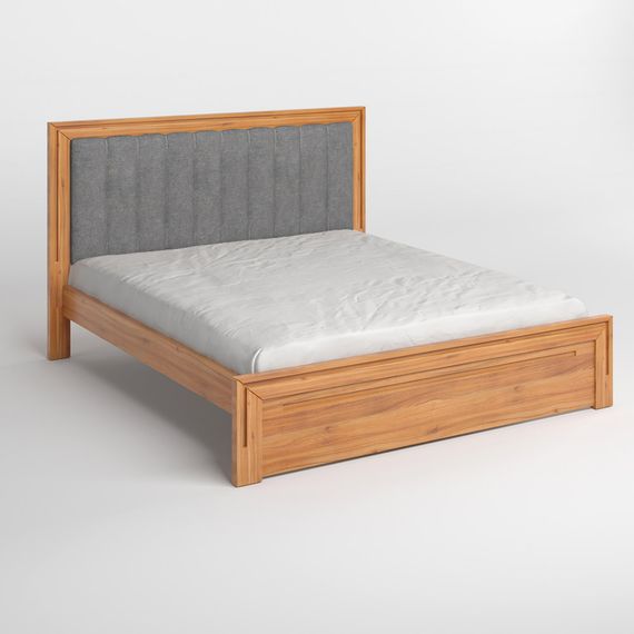 Односпальне дерев'яне ліжко Mebigrand Торонто Т1 Вільха/Аляска 93 (сірий) 90х200 см (MBG-7712) | Зображення 1