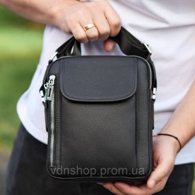 Чоловіча шкіряна сумка-барсетка 19х24х7.5, сумочка планшет через плече Bexhill BX-36256 чорна