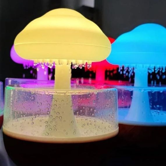 Нічник-зволожувач з ефектом дощу Cloud Rain Humidifier, Аромадіфузор зволожувач повітря для дому | Зображення 3